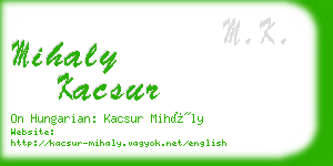 mihaly kacsur business card